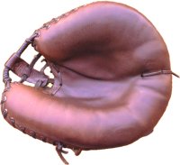 Baseball glove repair and Glove Stuff® baseball glove cleaner and conditioner - photo of a catcher's mitt